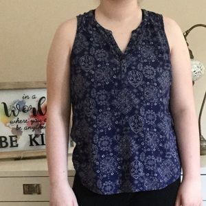 Sonoma Navy Sleeveless Tee